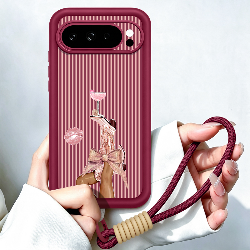 Google Pixel 9 Pro - Casing Ponsel dengan Motif Gelas Anggur