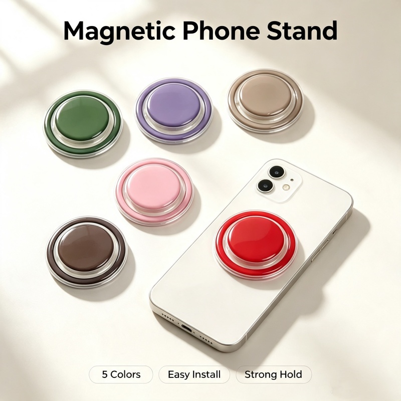 Phone Accessories Vendor - Penyangga Ponsel Lipat Magnetik, Soket Saku,