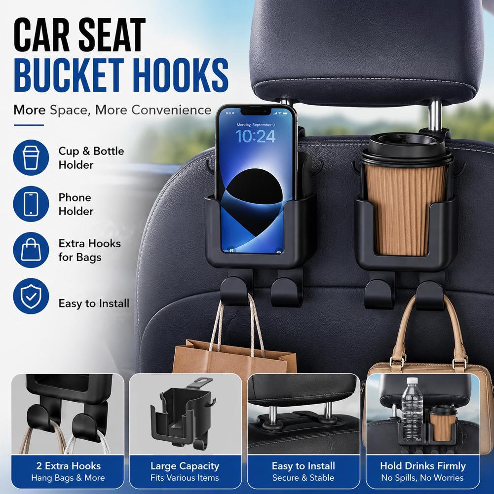 Phone Accessories Hanging - Organizer Sandaran Jok Mobil, Tempat Gelas,