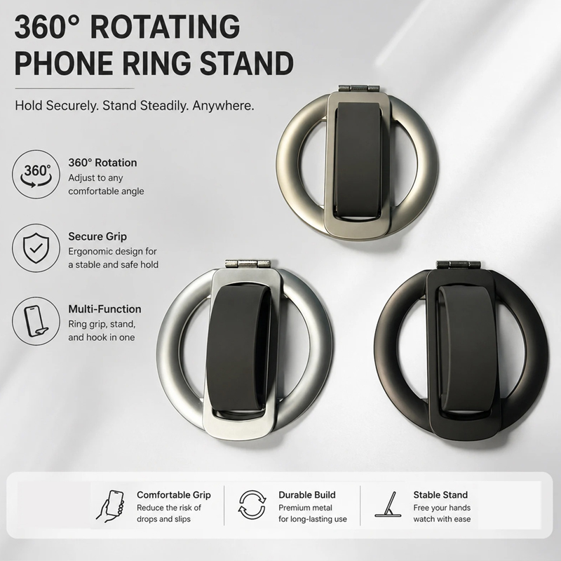 360 °   Cincin Magnetik Putar  - Phone Accessories Vendor ulasan dan harga