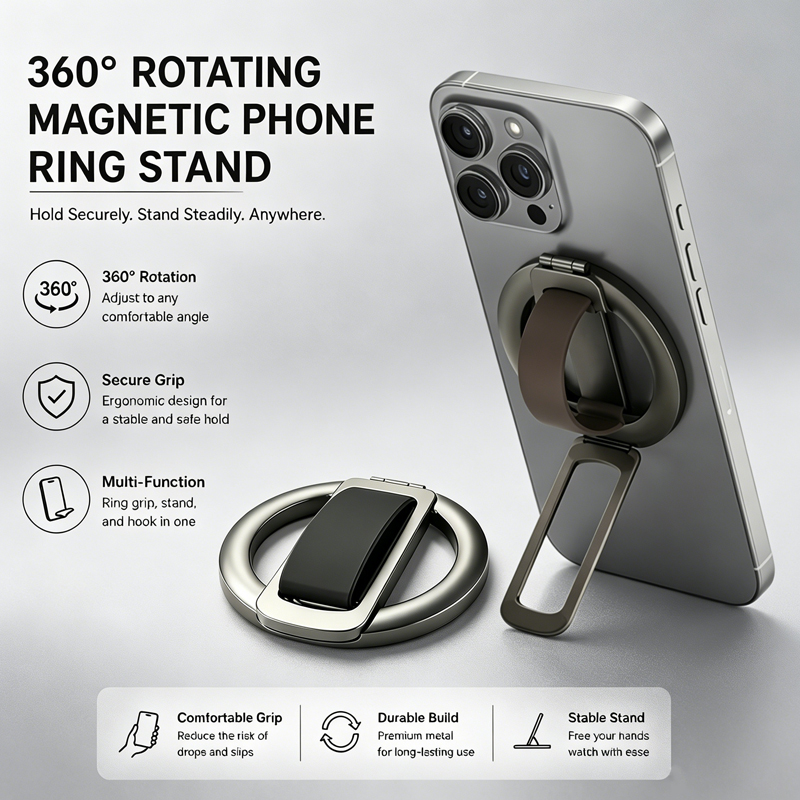 360 °   Cincin Magnetik Putar  - Phone Accessories Vendor ulasan dan harga