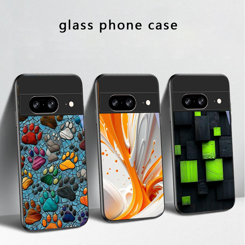 Casing Ponsel Kaca Hitam Motif - Google Pixel 9 Pro ulasan dan harga