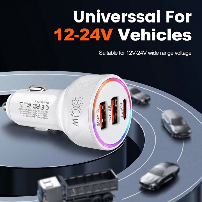 Adaptor Charger Mobil 90W deng - Usb C Hub ulasan dan harga