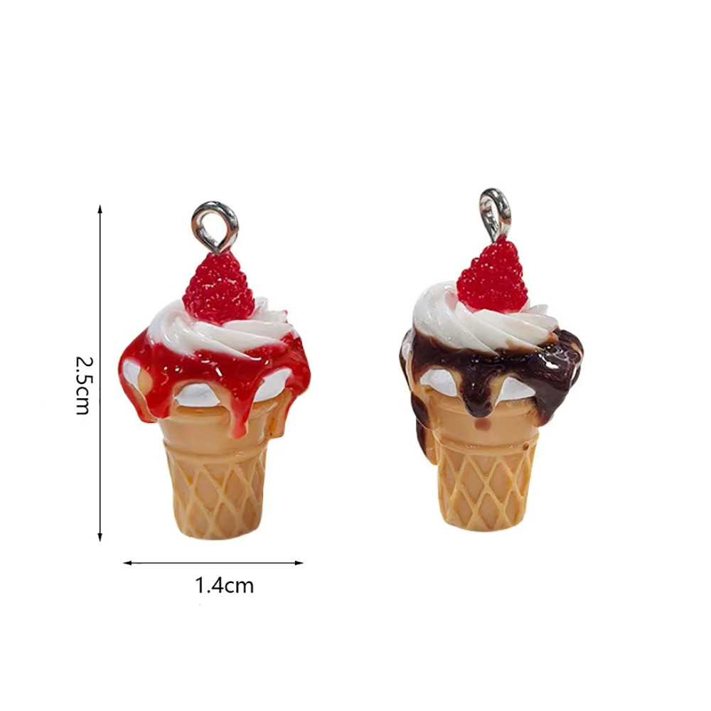 10 Buah Liontin Resin Es Krim  - Phone Accessories Jewelry ulasan dan harga